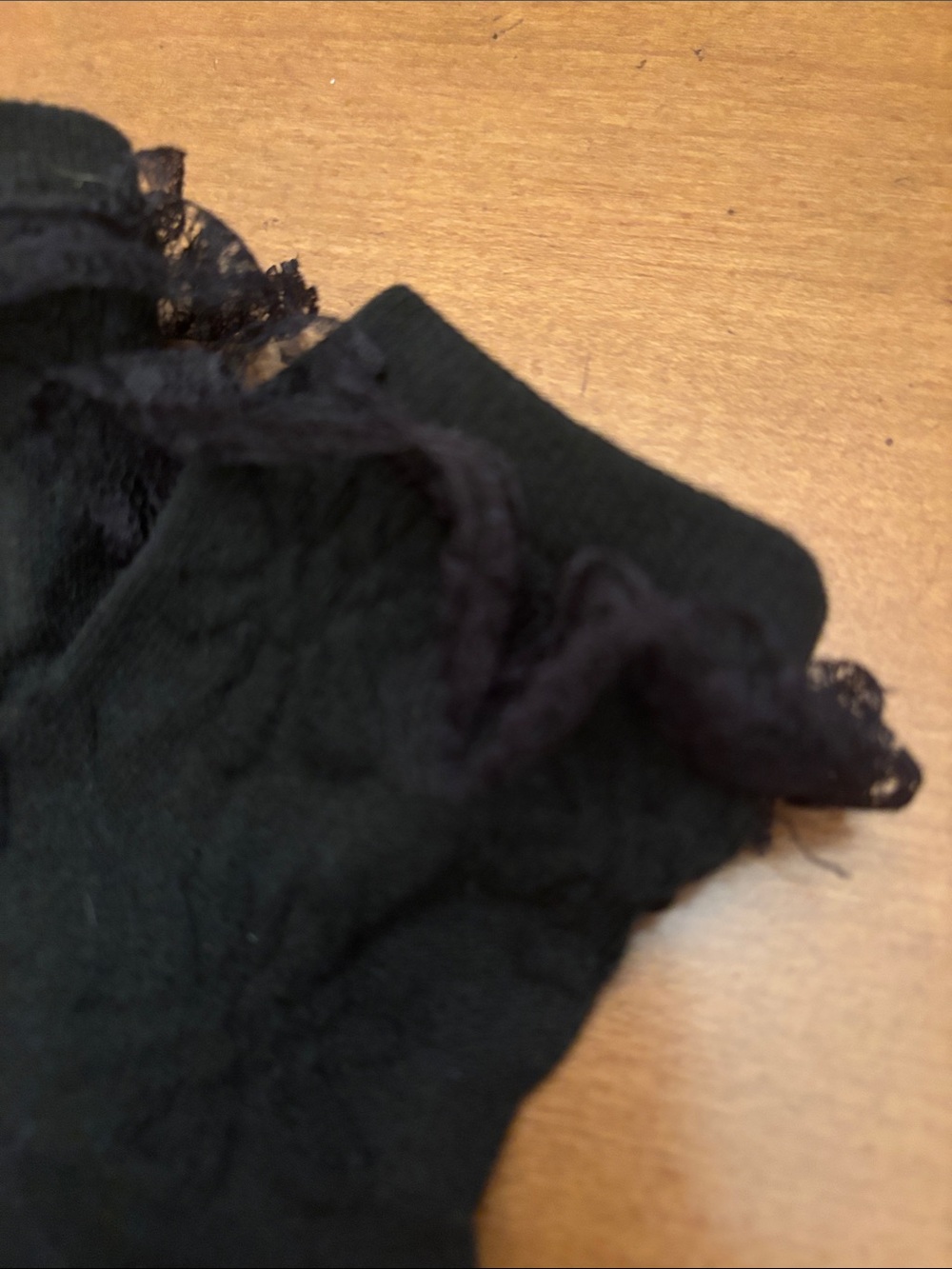 Black Lace Ruffle Ankle Socks - Picture 3 of 6